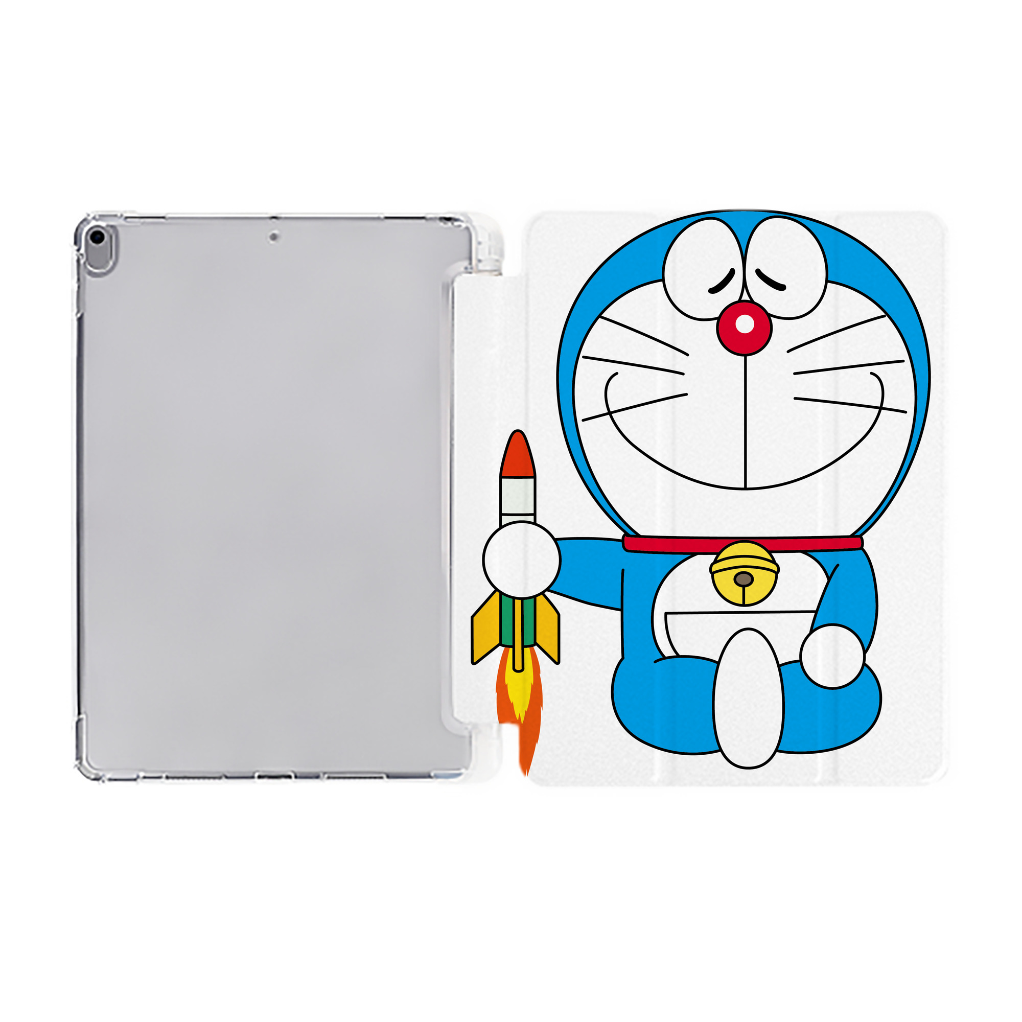 （画像用） ドラえもん Doraemon IPad ケース ペン収納付き 三つ折りスタンド PUレザー×シリコン 対応機種9.5/10.5/10.9インチ